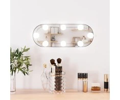 Sieninis veidrodis su LED lemputėmis, 15x40cm, stiklas