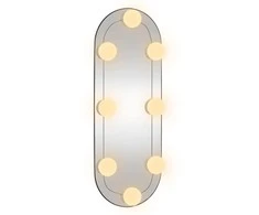 Sieninis veidrodis su LED lemputėmis, 15x40cm, stiklas