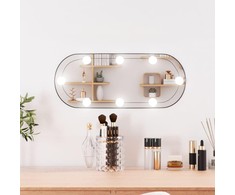 Sieninis veidrodis su LED lemputėmis, 20x50cm, stiklas