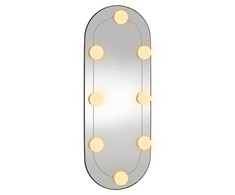Sieninis veidrodis su LED lemputėmis, 20x50cm, stiklas