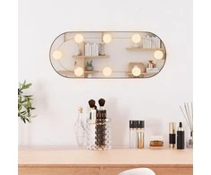 Sieninis veidrodis su LED lemputėmis, 25x60cm, stiklas