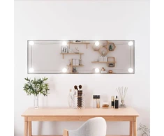 Sieninis veidrodis su LED lemputėmis, 30x100cm, stiklas