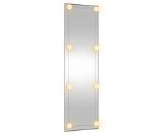 Sieninis veidrodis su LED lemputėmis, 30x100cm, stiklas