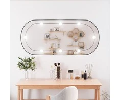 Sieninis veidrodis su LED lemputėmis, 45x100cm, stiklas