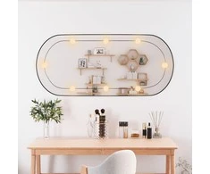 Sieninis veidrodis su LED lemputėmis, 45x100cm, stiklas