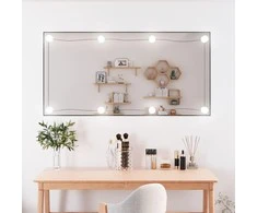 Sieninis veidrodis su LED lemputėmis, 50x100cm, stiklas