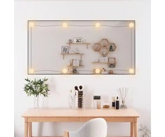 Sieninis veidrodis su LED lemputėmis, 50x100cm, stiklas