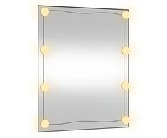 Sieninis veidrodis su LED lemputėmis, 50x60cm, stiklas