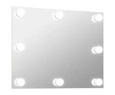 Sieninis veidrodis su LED lemputėmis, stačiakampis, stiklas