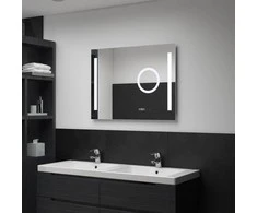 Sieninis vonios kambario veidrodis su LED ir jutikliu, 80x60cm
