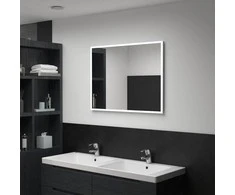 Sieninis vonios kambario veidrodis su LED, 80x60cm