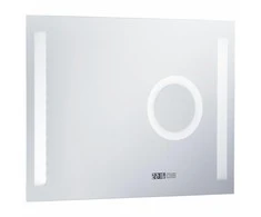 Sieninis vonios kambario veidrodis su LED ir jutikliu, 80x60cm