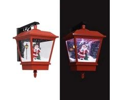 Sieninis žibintas su LED/Kalėdų Seneliu, raudonas, 40x27x45cm