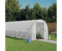 Šiltnamis su plieno rėmu, baltos spalvos, 12x2x2m, 24m²