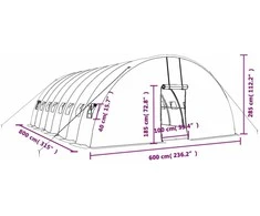 Šiltnamis su plieno rėmu, žalios spalvos, 8x6x2,85m, 48m²