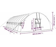 Šiltnamis su plieno rėmu, žalios spalvos, 10x6x2,85m, 60m²