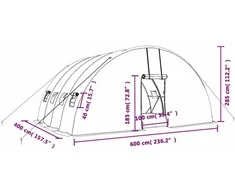 Šiltnamis su plieno rėmu, žalios spalvos, 6x4x2,85m, 24m²
