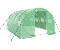 Šiltnamis su plieno rėmu, žalios spalvos, 4x3x2m, 12m²