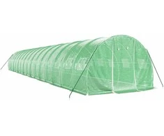 Šiltnamis su plieno rėmu, žalios spalvos, 16x3x2m, 48m²
