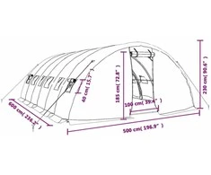 Šiltnamis su plieno rėmu, žalios spalvos, 6x5x2,3m, 30m²