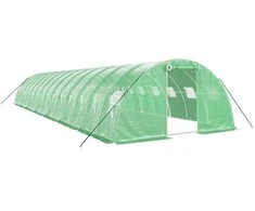 Šiltnamis su plieno rėmu, žalios spalvos, 14x4x2m, 56m²