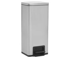 Šiukšliadėžė su pedalu, sidabrinė, nerūdijantis plienas, 30l