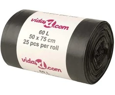Šiukšlių maišai, 250vnt., juodos spalvos, 60l