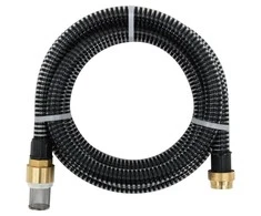 Siurbimo žarna su žalvarinėmis jungtimis, juoda, 1,1", 3m, PVC