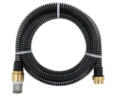 Siurbimo žarna su žalvarinėmis jungtimis, juoda, 1,1", 4m, PVC