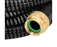 Siurbimo žarna su žalvarinėmis jungtimis, juoda, 1,1", 3m, PVC