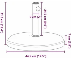 Skėčio nuo saulės pagrindas 32/35/38mm skersmens stulpams, 15kg