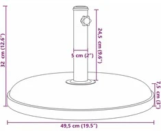 Skėčio nuo saulės pagrindas 32/35/38mm skersmens stulpams, 25kg