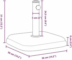Skėčio nuo saulės pagrindas 32/35/38mm skersmens stulpams, 11kg