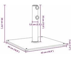 Skėčio nuo saulės pagrindas 32/38/48mm skersmens stulpams, 17kg