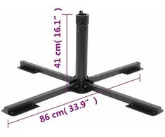 Skėčio nuo saulės pagrindas 38/48 mm stulpams, juodas, plienas