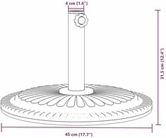 Skėčio nuo saulės pagrindas 38/48mm skersmens stulpams, 12kg
