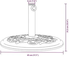 Skėčio nuo saulės pagrindas 38/48mm skersmens stulpams, 12kg