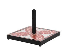 Skėčio stovas, terakota ir baltos spalvos, kvadratinis, 12kg