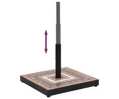 Skėčio stovas, terakota ir baltos spalvos, kvadratinis, 12kg
