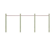 Skersiniai, 3vnt., raudonos spalvos, 125cm, plienas