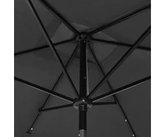 Sodo skėtis nuo saulės su LED/plieniniu stulpu, antracito, 2x3m