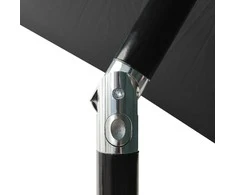 Sodo skėtis nuo saulės su LED/plieniniu stulpu, antracito, 2x3m