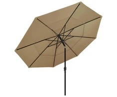 Sodo skėtis su aliuminio stulpu, taupe spalvos, 3,5m, 3 aukščių