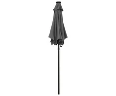 Sodo skėtis nuo saulės su LED, antracito, 200x211cm, aliuminis