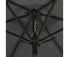 Sodo skėtis nuo saulės su LED, antracito, 200x211cm, aliuminis