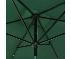 Sodo skėtis nuo saulės su LED ir plieniniu stulpu, žalias, 2x3m