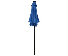 Sodo skėtis nuo saulės su LED, mėlynas, 200x211cm, aliuminis