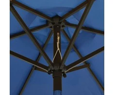 Sodo skėtis nuo saulės su LED, mėlynas, 200x211cm, aliuminis