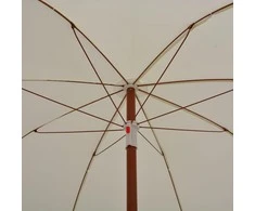 Sodo skėtis nuo saulės su plieniniu stulpu, smėlio, 240cm