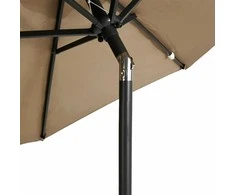 Skėtis nuo saulės su plieniniu stulpu, taupe, 225x225x212cm